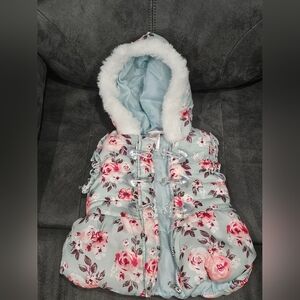 Floral Hooded Vest